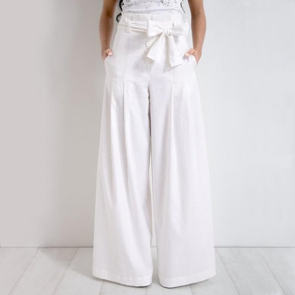 Linen palace pants/white pants/summer pants